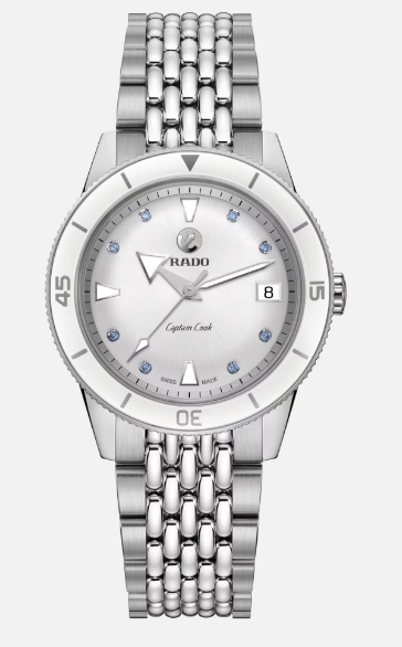 Rado Captain Cook Automatic 37mm White Dial Stainless Steel Crystal Women's Watch R32500718.