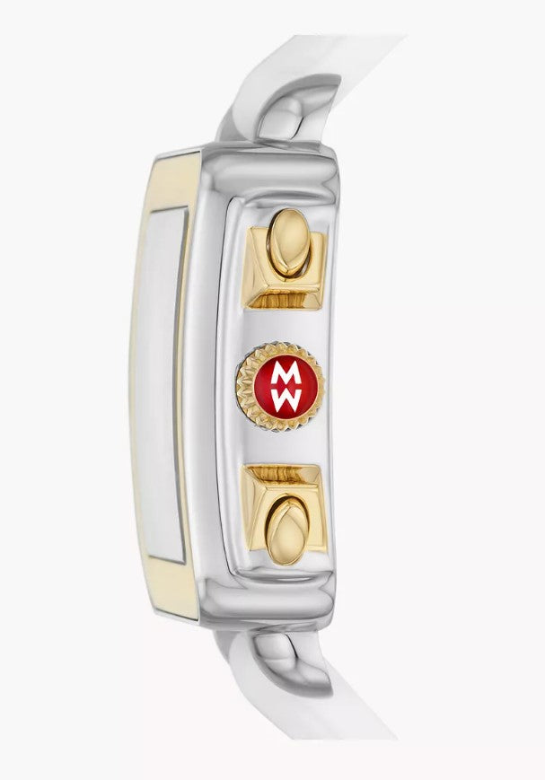 Michele Deco Sport Gold-Tone White Dial White Silicone Strap Women's Watch MWW06K000060