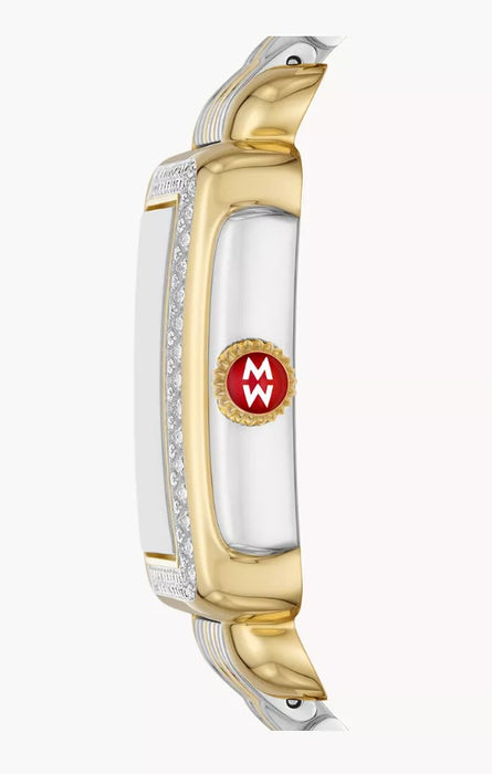 Michele Deco Mid Two-Tone 18K Gold Diamond Swiss Three Hand Stainless Steel Watch MWW06V000123