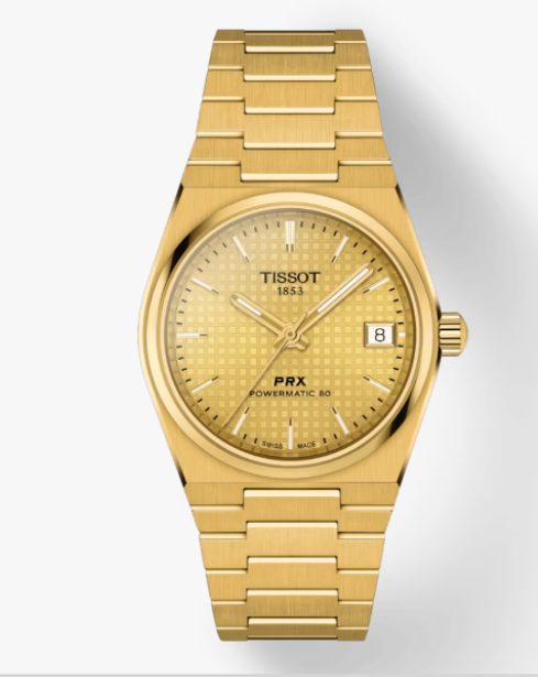 Tissot PRX Powermatic 80 Automatic Gold Dial Men's Watch T1372073302100