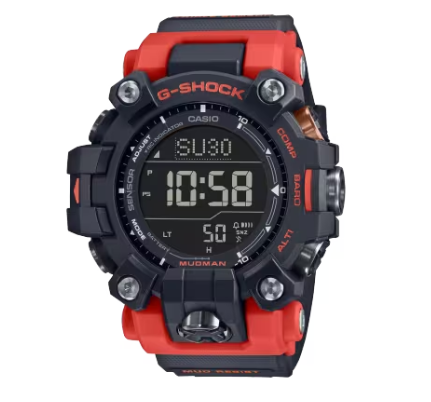 Casio G-Shock Digital Master of G-Land MudMan Black with Orange Round Men's Watch GW9500-1A4