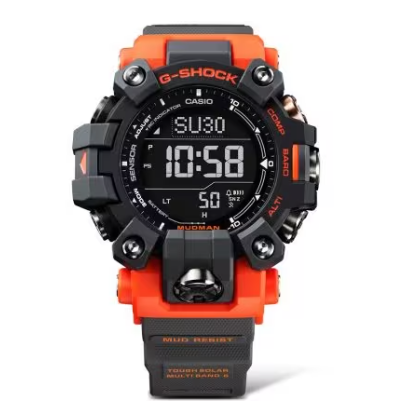 Casio G-Shock Digital Master of G-Land MudMan Black with Orange Round Men's Watch GW9500-1A4