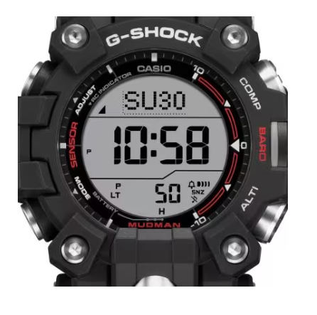 Casio G-Shock Digital Master of G-Land MudMan Black & Red Round Men's Watch GW9500-1