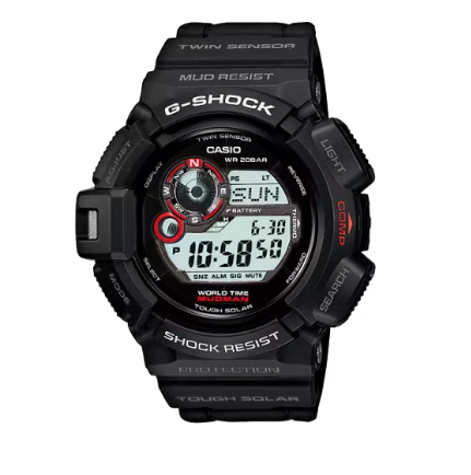 Casio G-Shock Digital Master of G-Land MudMan Direction Sensor and Thermo Sensor Black Resin Band Round Men's Watch G9300-1