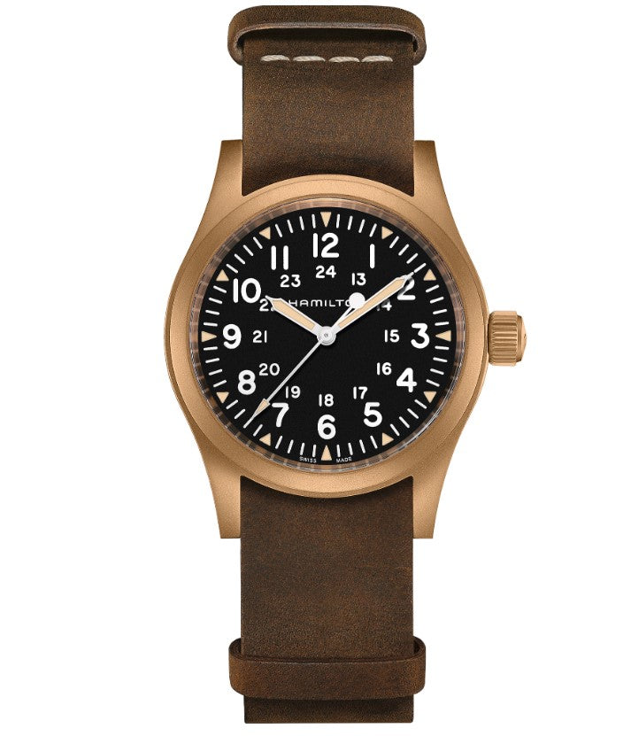 Hamilton Khaki Field Mechanical Bronze Black dial Bronze and Titanium Case Unisex Watch H69459530