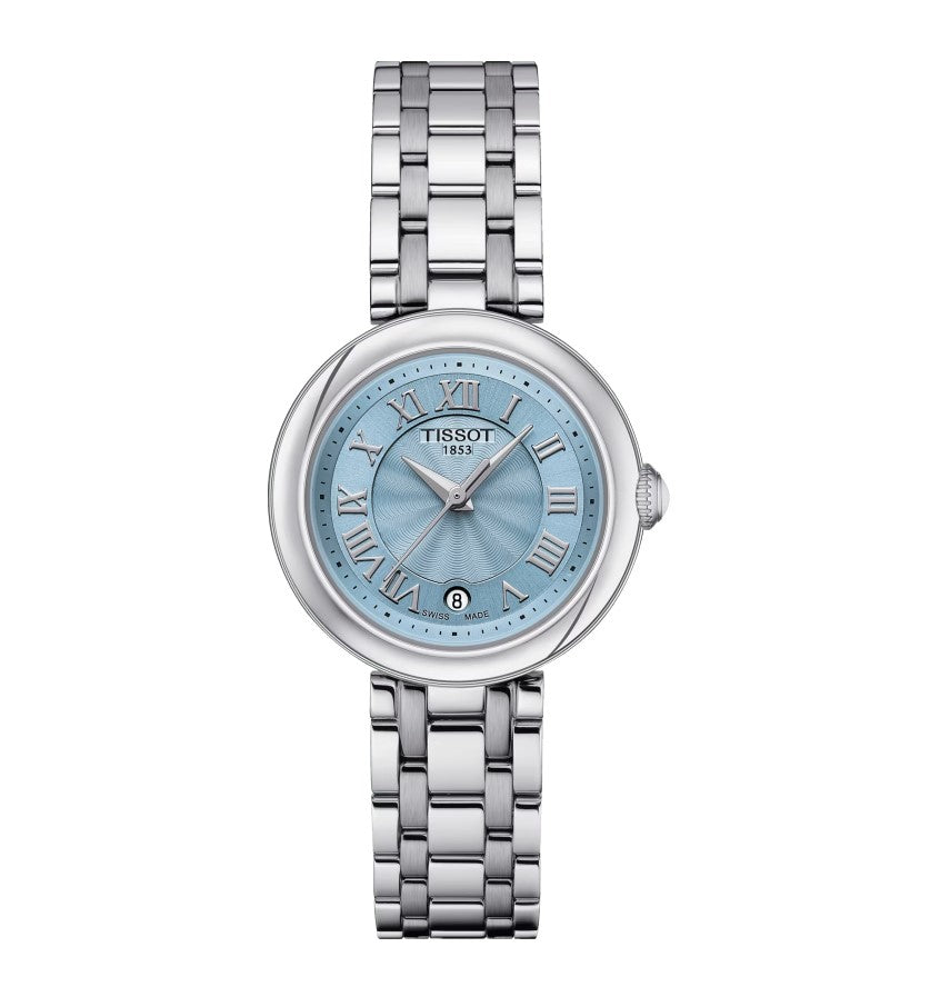 Tissot Bellissima Small Lady Stainless Steel Case Blue Mother-of-Pearl Dial Grey Strap Lady Watch T1260101113300