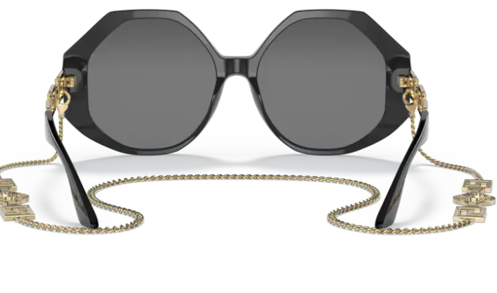 Versace 0VE4395 534587 - Black/ Dark grey Square Women's Sunglasses