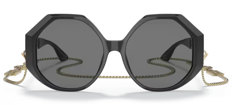 Versace 0VE4395 534587 - Black/ Dark grey Square Women's Sunglasses