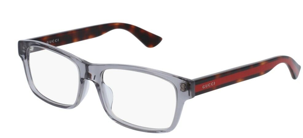 Gucci GG 0006OAN-004 Cristal Gray Rectangle Unisex Eyeglasses