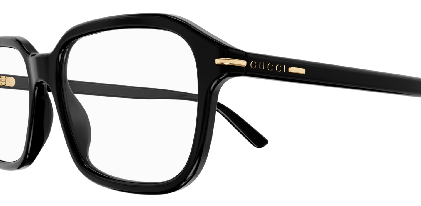 Gucci GG1446O 001 Black Rectangular  Men's Eyeglasses