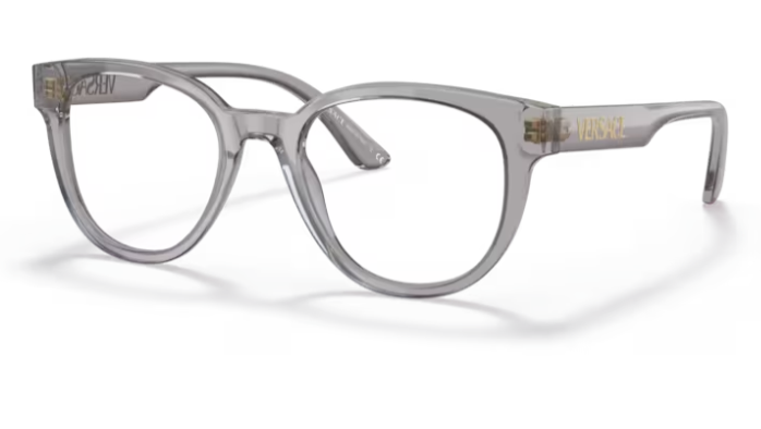 Versace 0VE3317 593 Transparent Grey Men's 51MM Round Eyeglasses