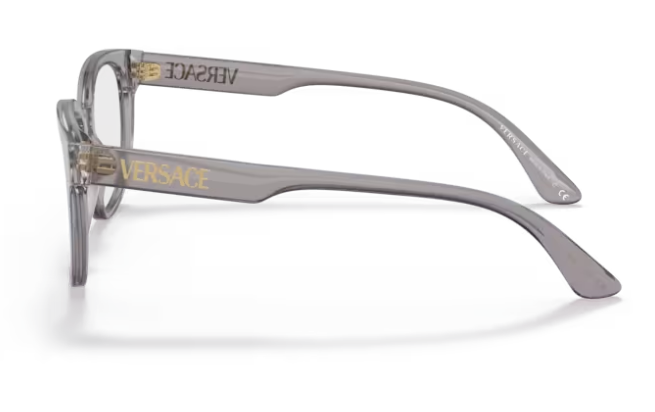 Versace 0VE3317 593 Transparent Grey Men's 51MM Round Eyeglasses