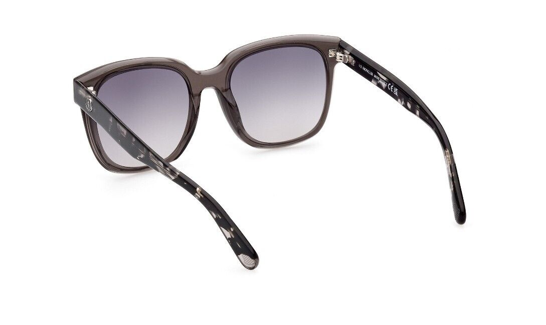 Moncler Biobeam ML0198 05B Shiny Grey Black Havana/Smoke Women's Sunglasses