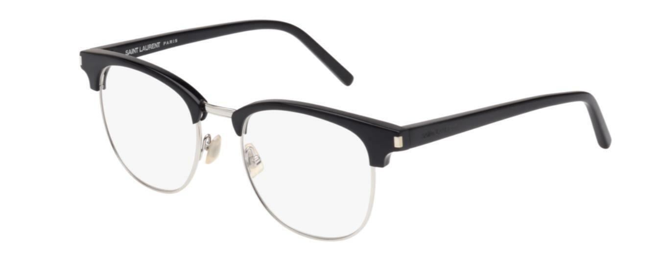 Saint Laurent SL 104 001 Black/Silver Eyeglasses