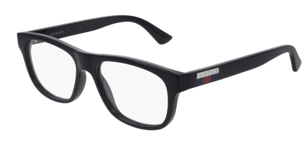Gucci GG 0768O 001 Black Rectangle Unisex Eyeglasses