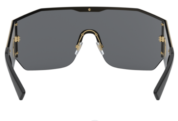 Versace 0VE2220 100287 Gold/Dark Grey 41mm Oversized Men's Sunglasses