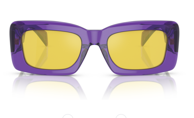 Versace 0VE4444U 5408V9 Transparent violet/ Yellow Rectangle Women's Sunglasses