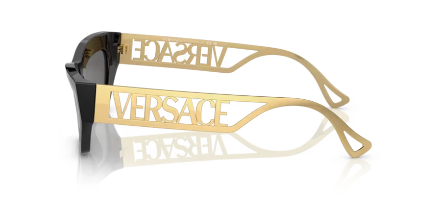Versace 0VE4432U GB1/87 Black/ Red /Dark grey Rectangle Women's Sunglasses