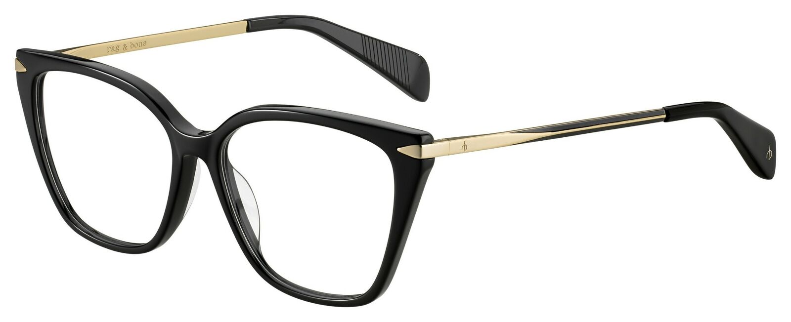 Rag & Bone 3005 02M2 Black Gold Cat-Eye Women's Eyeglasses.