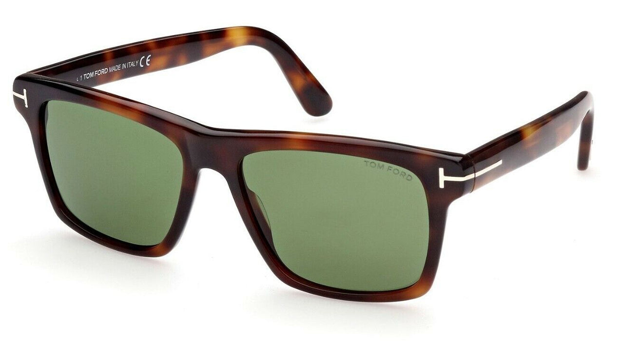 Tom Ford FT0906 Buckley 02 53N Shiny Medium Blonde Havana/Green Men's Sunglasses