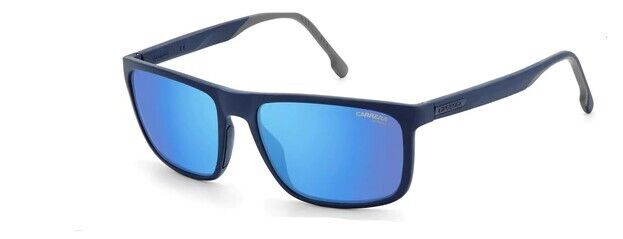 Carrera 8047/S OPJP/XT Blue/Gray/Blue Mirrored Rectangle Men's Sunglasses