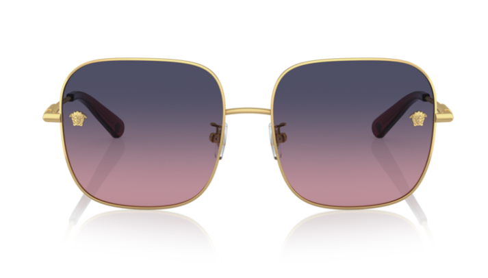 Versace 0VE2246D 1002I6 Gold/Pink gradient blue Rectangle Women's Sunglasses