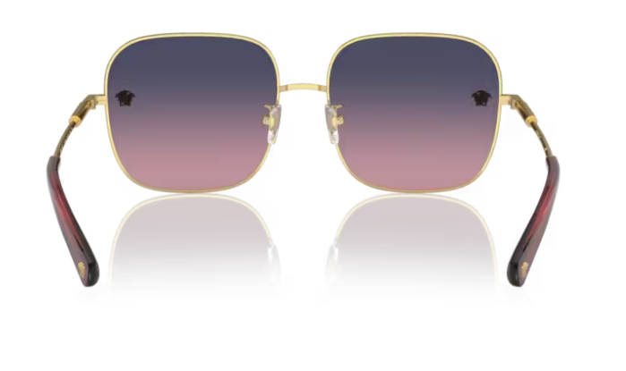Versace 0VE2246D 1002I6 Gold/Pink gradient blue Rectangle Women's Sunglasses