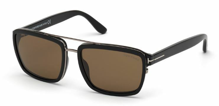 Tom Ford FT 0780 Anders 01J Shiny Black/Brown Men's Sunglasses