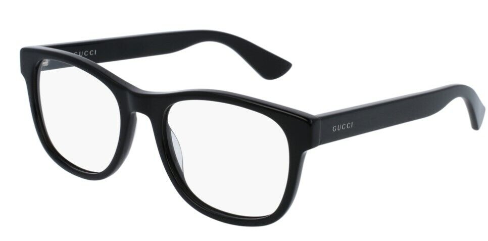 Gucci GG 0004ON-001 Black/Black Square Unisex Eyeglasses