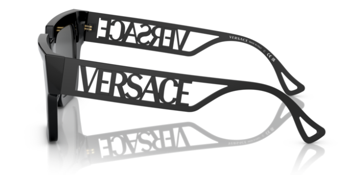Versace 0VE4431F 538087 Black/Dark Grey Square Women's Sunglasses
