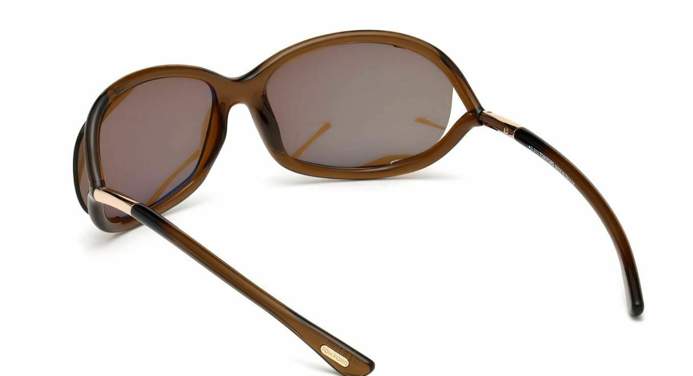 New Tom Ford FT 0008 Jennifer 48H Shiny Dark Brown Polarized Sunglasses