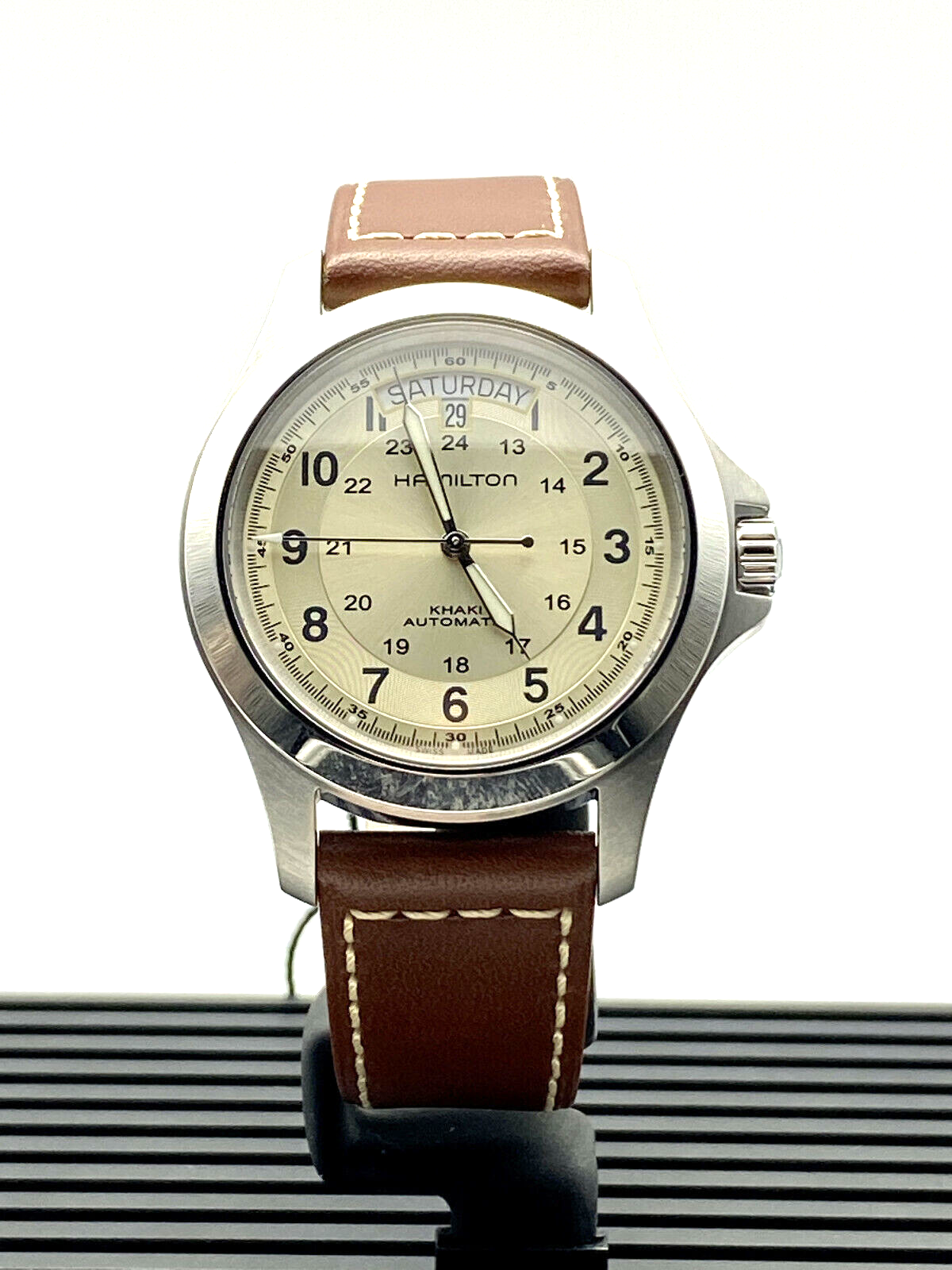 Hamilton Khaki Field King Auto Brown Leather Men's Watch H64455523