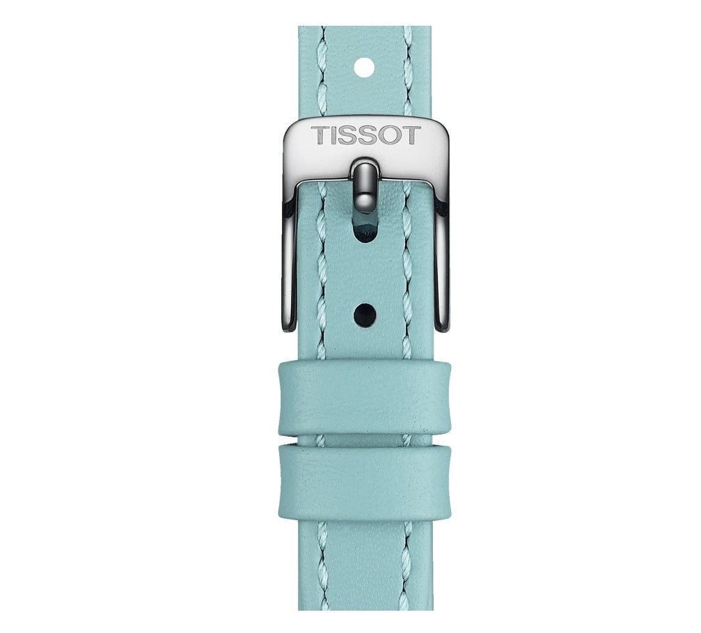 Tissot Bellissima Small Lady-M Double Tour Strap Stainless Steel Case White Mother-of-Pearl Dial Light Blue Strap Lady Watch T1260101611301