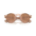 0OV5493SU Rose gold sunglasses with brown lenses on a white background 5