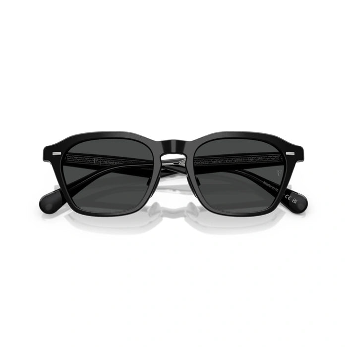 0OV5593S Black sunglasses on a white background 4