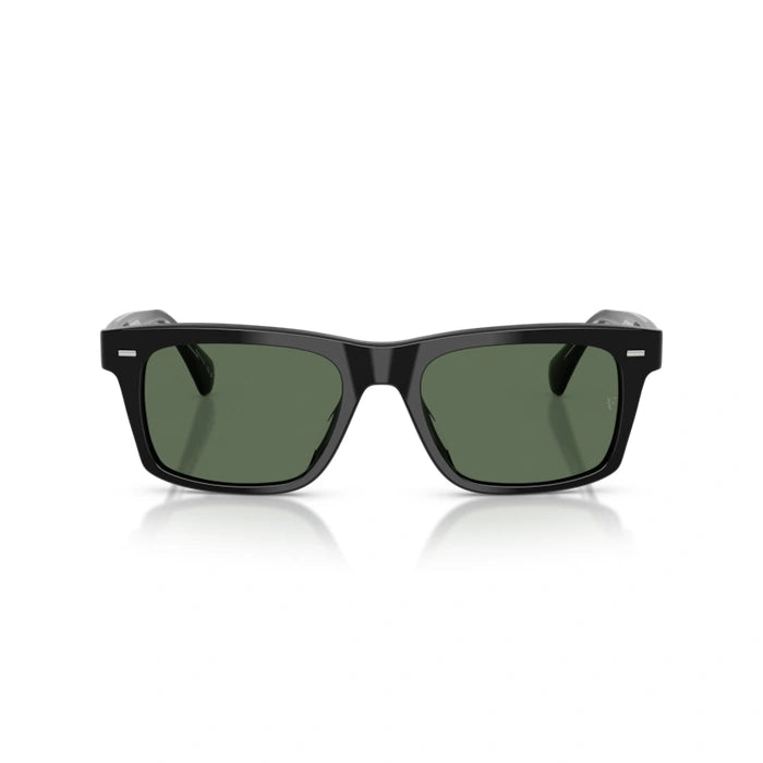 Black sunglasses with green lenses on a white background 6