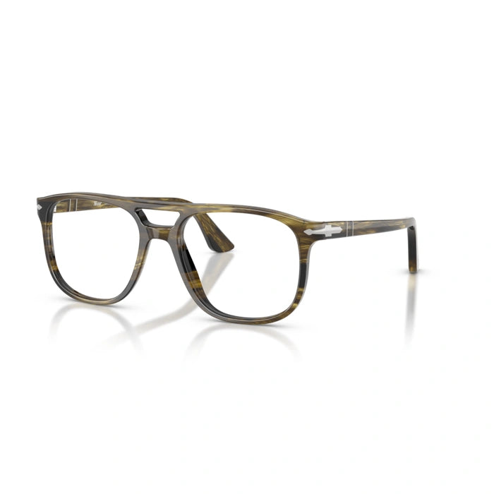 Persol 0PO3329V 1237 - Striped Black & Olive Green Unisex Eyeglasses 52 (S) 2