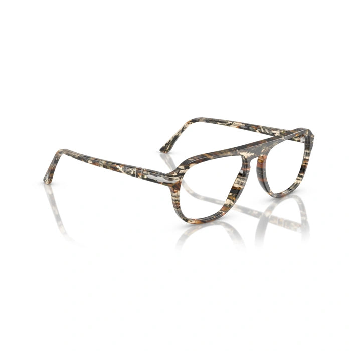 Persol 0PO3368V 1221 - Amber Brown/Pirate Black Unisex Eyeglasses 56 (L) 5