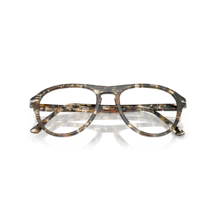 Persol 0PO3371V Lynn 1221 - Amber Brown/Pirate Black Unisex Eyeglasses 55 (L) 1