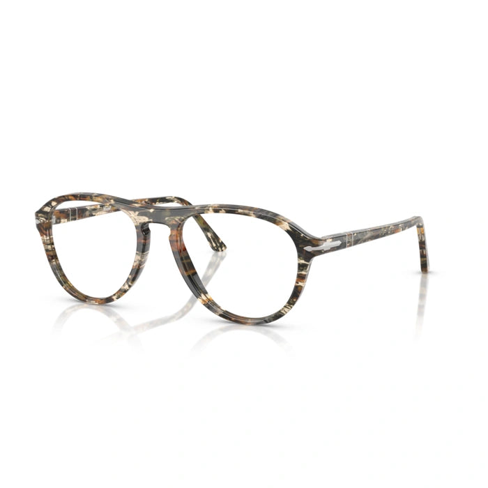 Persol 0PO3371V Lynn 1221 - Amber Brown/Pirate Black Unisex Eyeglasses 53 (M) 2