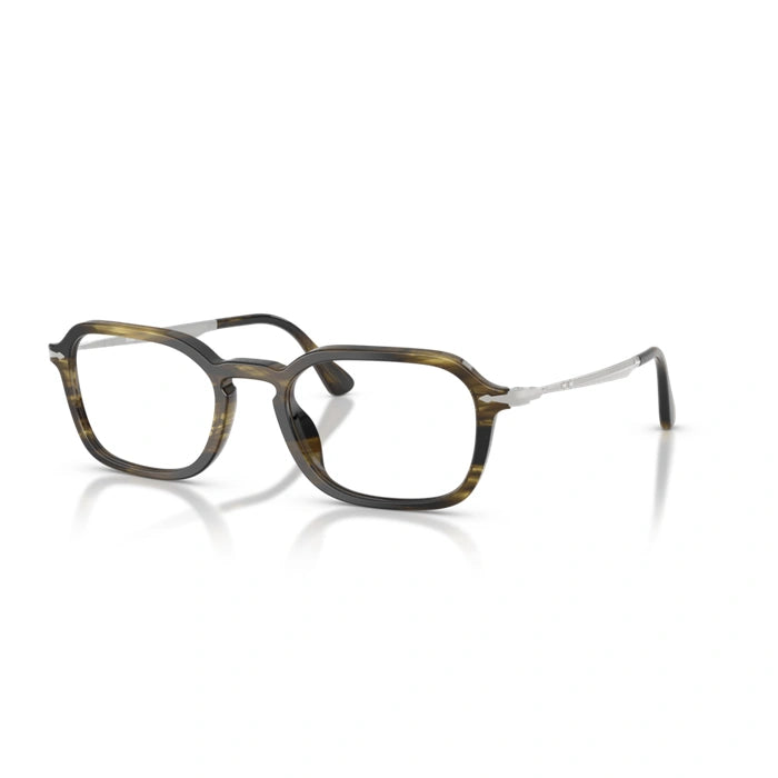 Persol 0PO3381V 1237 - Striped Black & Olive Green Unisex Eyeglasses 54 (XXL) 2