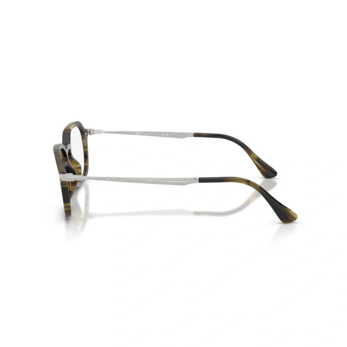 Persol 0PO3381V 1237 - Striped Black & Olive Green Unisex Eyeglasses 54 (XXL) 3