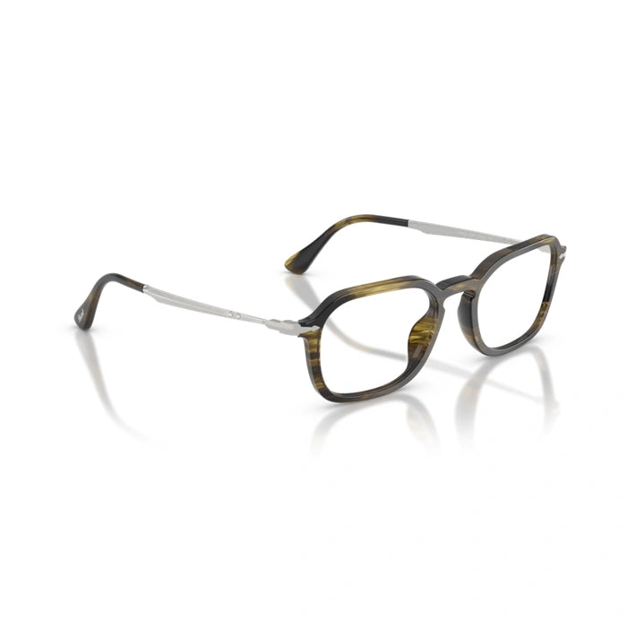 Persol 0PO3381V 1237 - Striped Black & Olive Green Unisex Eyeglasses 52 (XL) 5