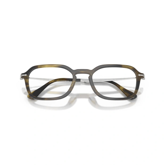Persol 0PO3381V 1237 - Striped Black & Olive Green Unisex Eyeglasses 54 (XXL) 7