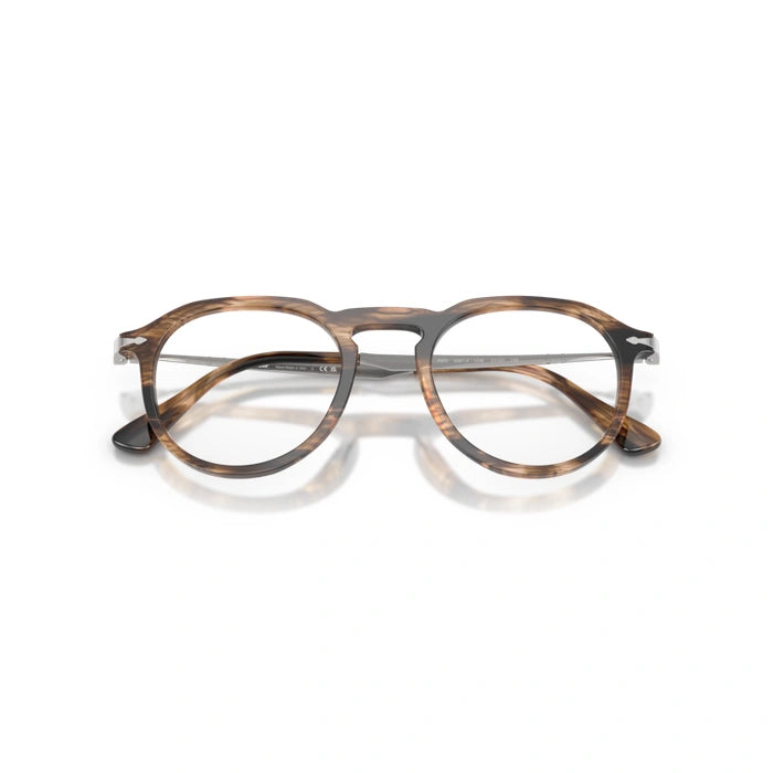 Persol 0PO3387V Pier 1236 - Striped Black & Greish Brown Unisex Eyeglasses 51 (XL) 1