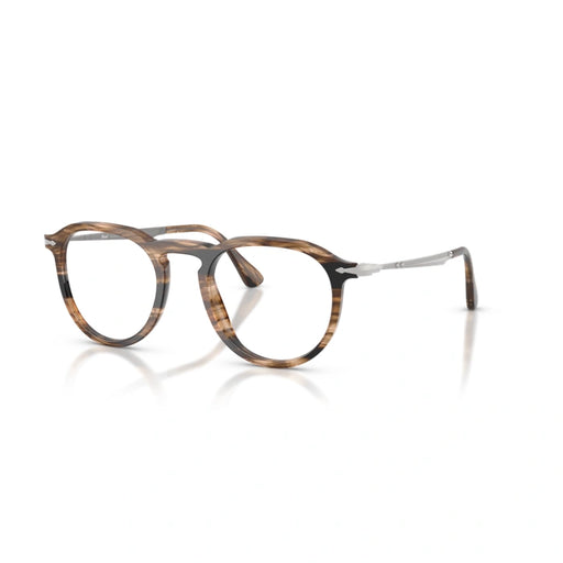 Persol 0PO3387V Pier 1236 - Striped Black & Greish Brown Unisex Eyeglasses 49 (L) 2