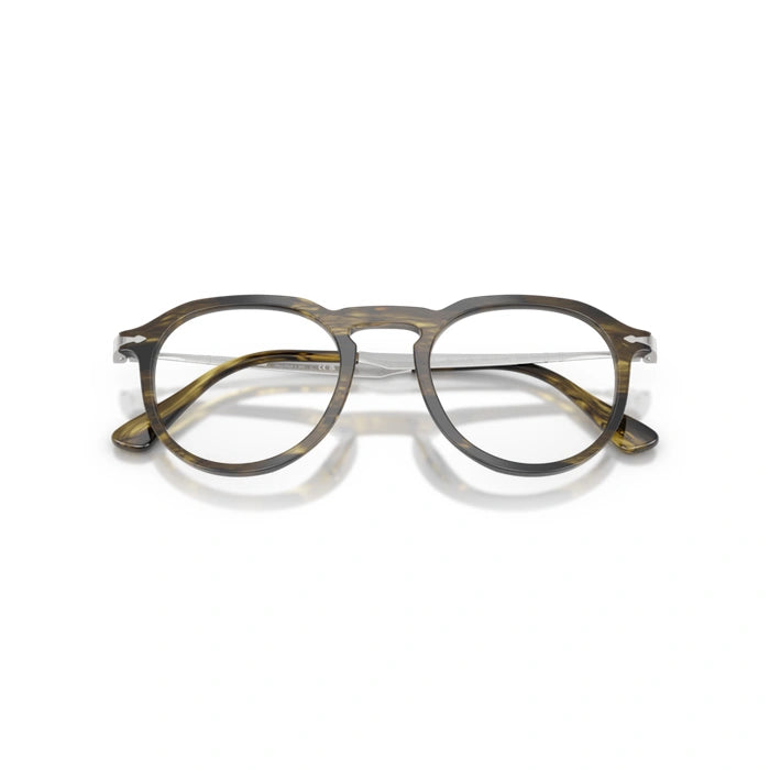 Persol 0PO3387V Pier 1237 - Striped Black & Olive Green Unisex Eyeglasses 49 (L) 1