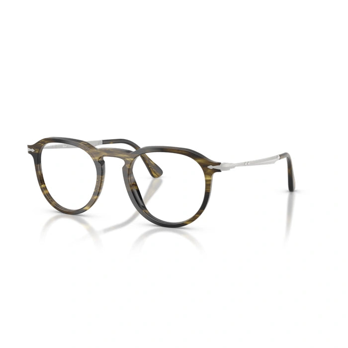 Persol 0PO3387V Pier 1237 - Striped Black & Olive Green Unisex Eyeglasses 49 (L) 2