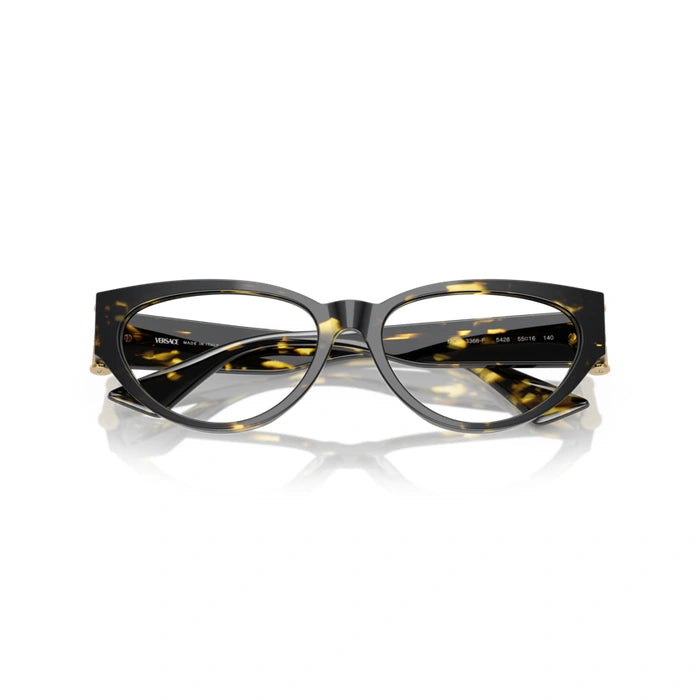 Versace 0VE3366F 5428 - Brown Yellow Havana Woman Eyeglasses 55 (XL) 5