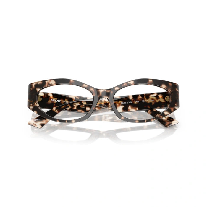 Versace 0VE3369 5498 - Havana Grey Woman Eyeglasses 53 (M) 5